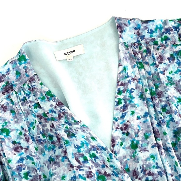 Suncoo Paris Clea Blue Ruffled Mini Dress - Picture 8 of 16